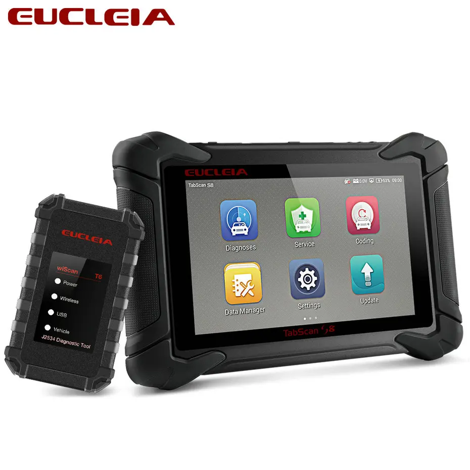 EUCLEIA S8 OBD2 автомобильный сканер ECU программирование и кодирование Bluetooth WiFi полная