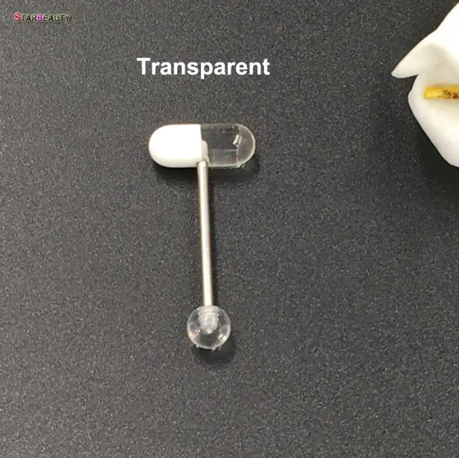 Transparent I Feel Good, 1 шт./лот, синяя капсула, пирсинг, лингуа, акрил, таблетки, язык, кольца для женщин и мужчин, ювелирные изделия, Кайли, пирсинг губ, язык - Окраска металла: Transparent