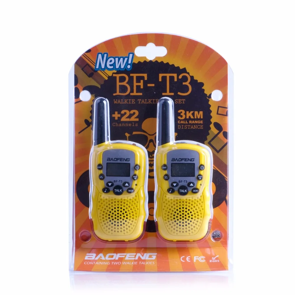 2pcs in pair Mini baofeng Walkie Talkie Kids Toy CB Radio BF-T3 2W UHF462-467(MHz) two way radio Portable Transceiver ham radio