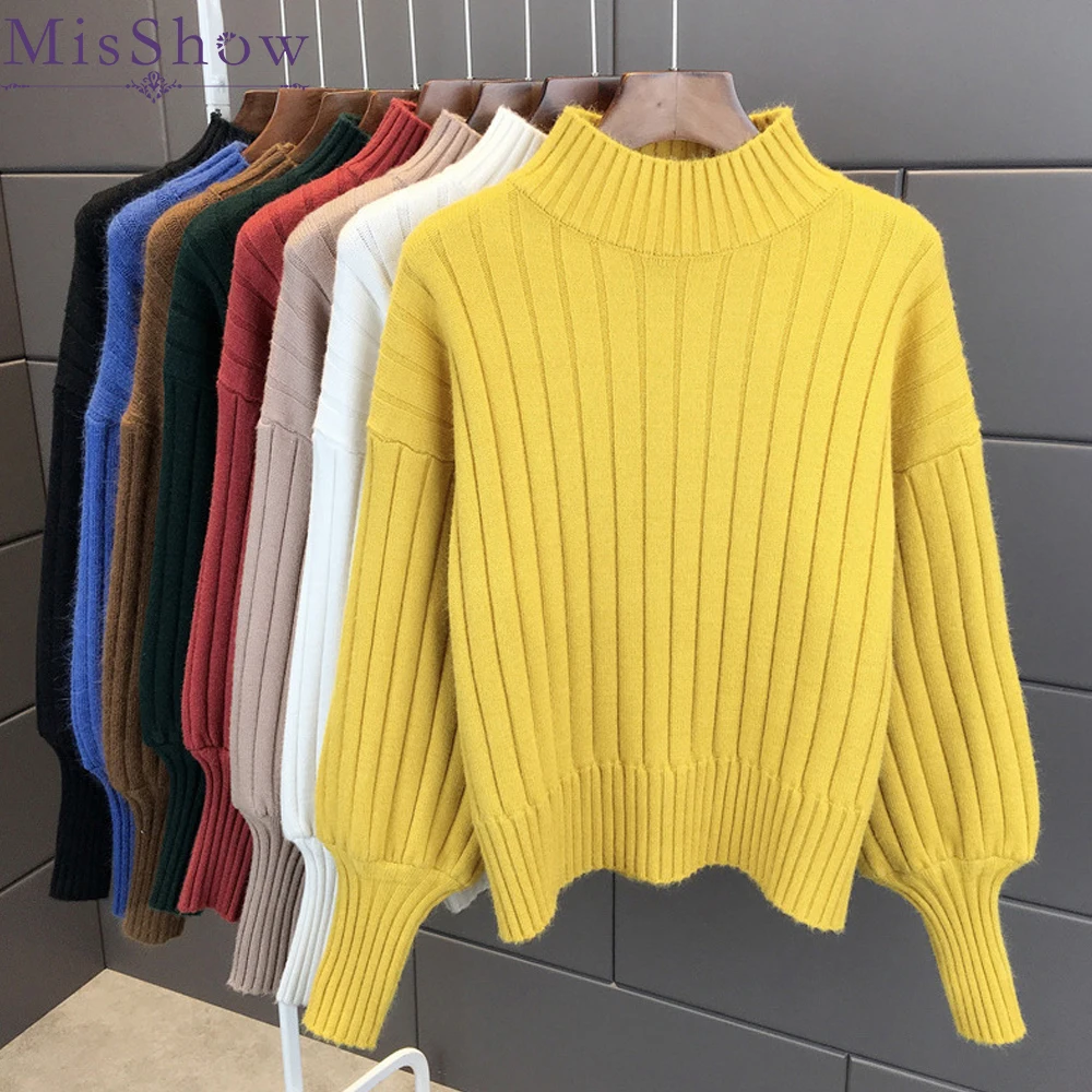2018 Осень Зима Новый женский теплый свитер с высоким воротом Повседневный модный