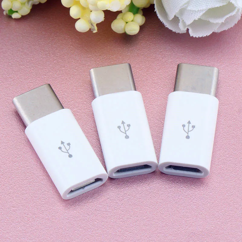 3pcs white Мини 3 шт. Micro USB-Type C адаптер для Xiaomi 4C Lg G5 Nexus 5x6 p Oneplus 2 Macbook USB-C 3,1 Android кабель для передачи данных конвертер - Цвет: 3pcs white
