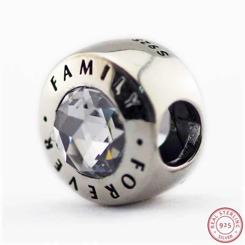 Античный CZ с гравировкой Семьи навсегда Шарм бусины для женщин Изготовление