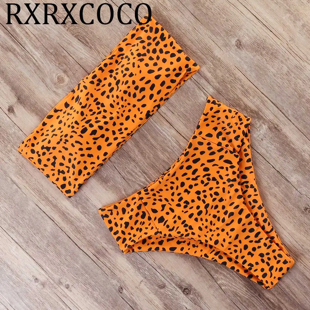 Женский купальник бандо бикини с высокой талией и пуш ап пляжная одежда maillot de bain