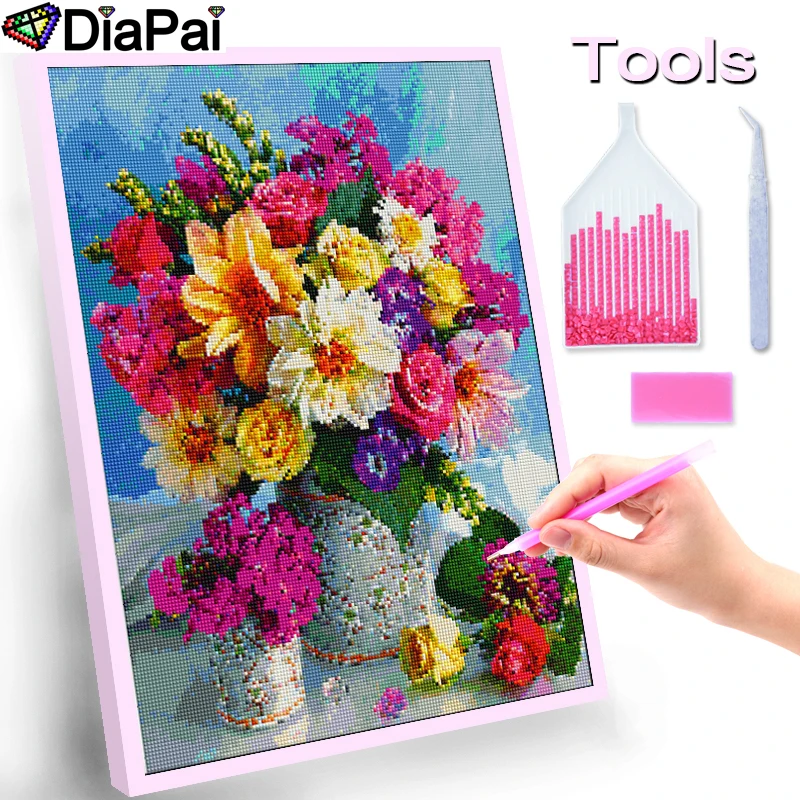 

DIAPAI Diamond Painting 5D DIY 100% Full Square/Round Drill "Cat Dog Home" 3D Embroidery Cross Stitch Home Decor