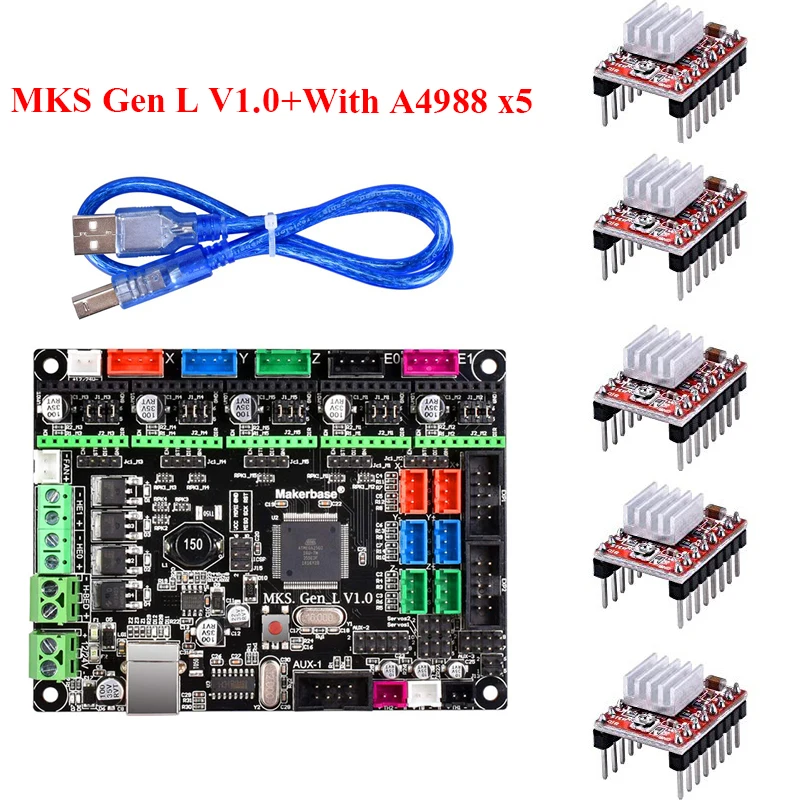 Детали для 3D принтера MKS Gen L V1.0 встроенная фоторампа 1 4 поддержка A4988/DRV8825/TMC2130