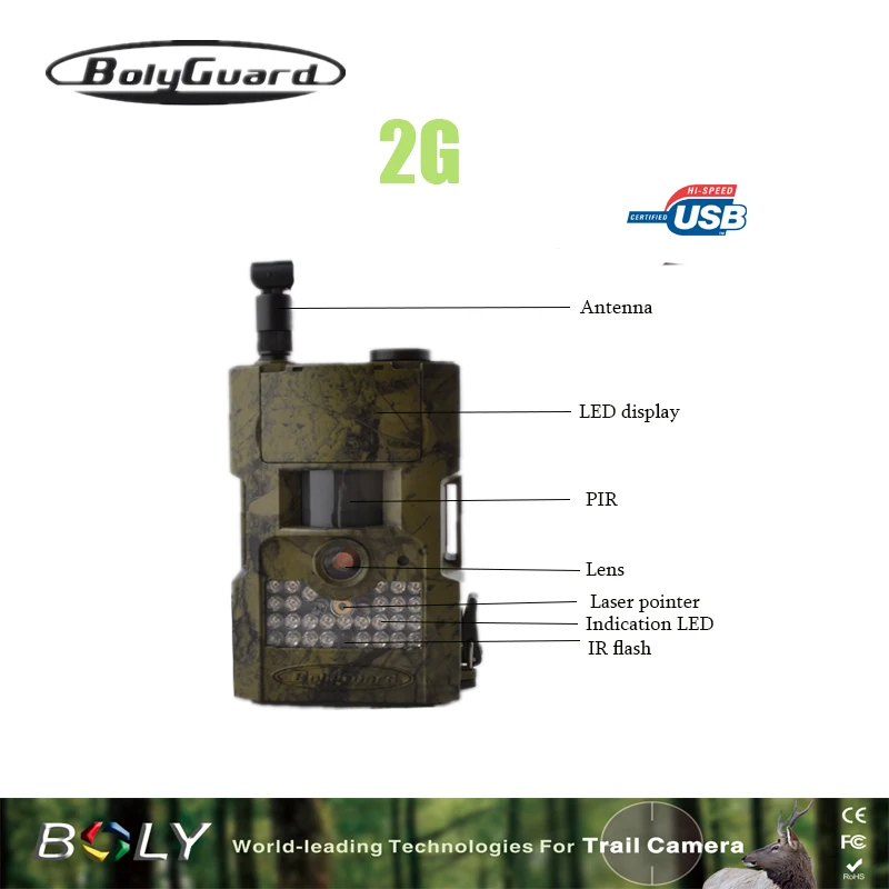 Bolyguard охотничья камера Дикая 18MP 1080 H 2G MMS GPRS фото ловушки gsm ночное видение