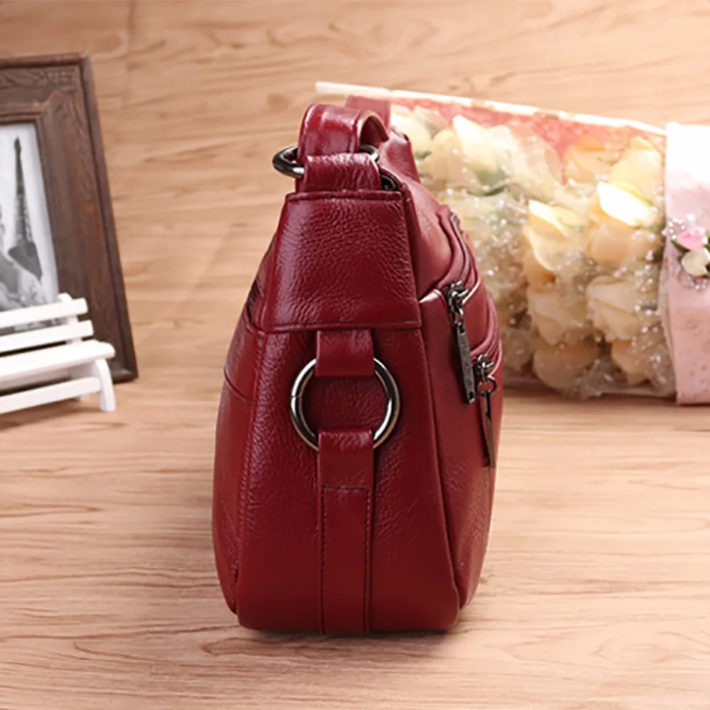 Сумка хобо женская из натуральной воловьей кожи Модный повседневный кросс боди