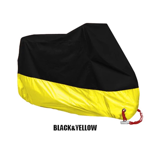 Black Yellow Мотоциклетный чехол Универсальный Открытый УФ-защита мотоциклетный чехол от дождя и пыли Предотвращение мотоциклетный дождевик мопед скутер крышка - Цвет: Black Yellow