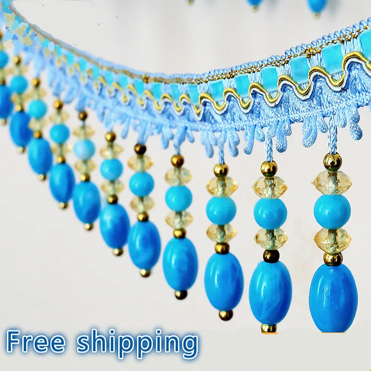 Нефрита бисером отделкой для штор африканская кружевная ткань с кисточками и