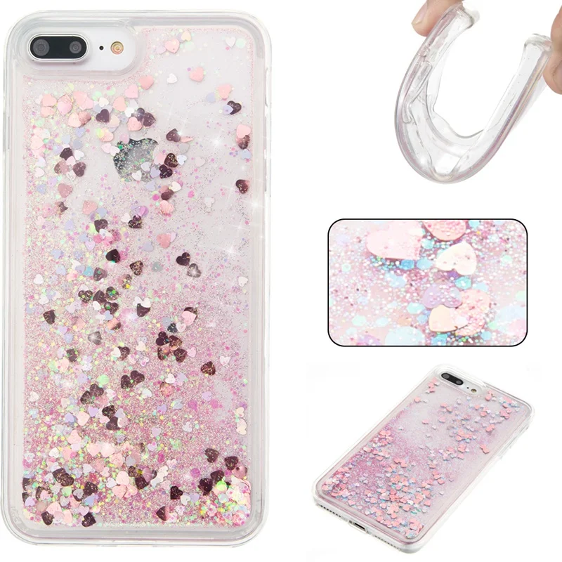 UPaitou глиттер Переливающаяся жидкость чехлы для iPhone 8 7 6 6s Plus 4 4s 5 5S Мягкий ТПУ чехол