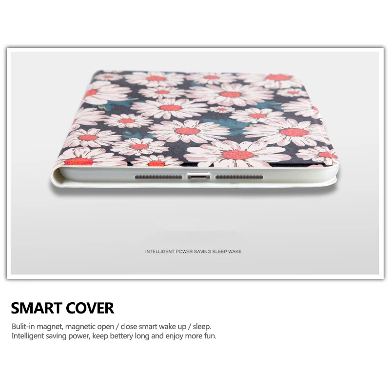 Чехол для iPad Air 1st 2 9 7 '' GARUNK Painting Kitty Cat симпатичная башня девушка Filp Кожаный