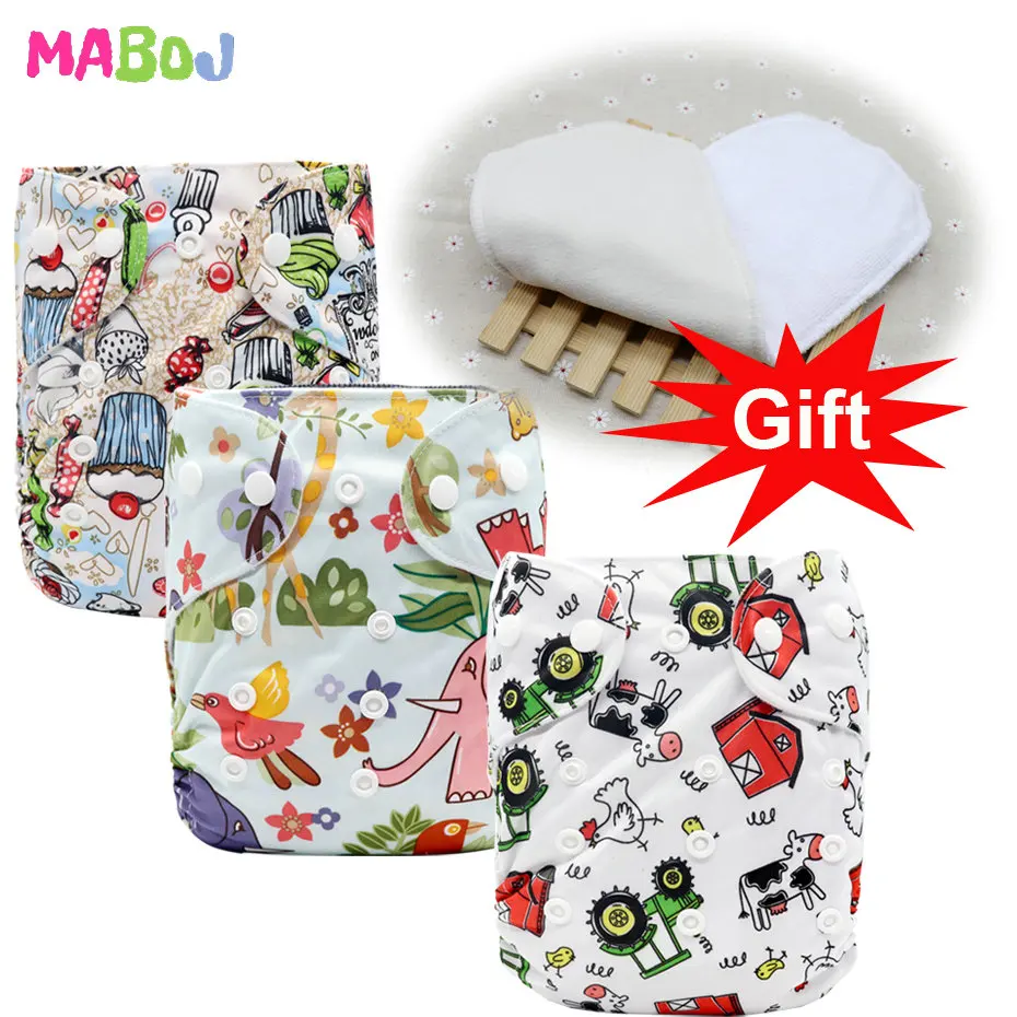 PD5-4-4-1 MABOJ Cloth Diapers Baby Pocket Cloth Diaper One Size Waterproof Nappy Reusable Cloth Nappies Set Washable Wholesale New - Цвет: PD5-4-4-1