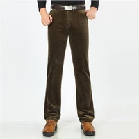 dimi business casual pants loose elastic straight pants thick trousers male autumn and winter pants men black khaki corduroy