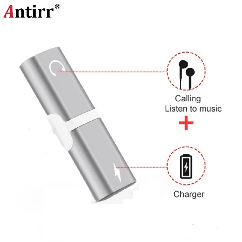 

Original Chip 2 in 1 Charger Audio Adapter Cable For iPhone X 7 8 Plus Earphone Headphones Support Micro Calling Adapter IOS 11