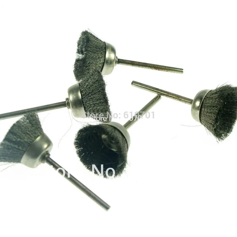 

5pcs Bowl Shape 25mm End Stainless Steel Wire Brush 3mm mandrel For Rotary Tools