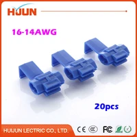 20pcslot blue scotch lock quick splice connector cable joiner crimp terminal soft wire 1 5 2 5mm2 16 14awg
