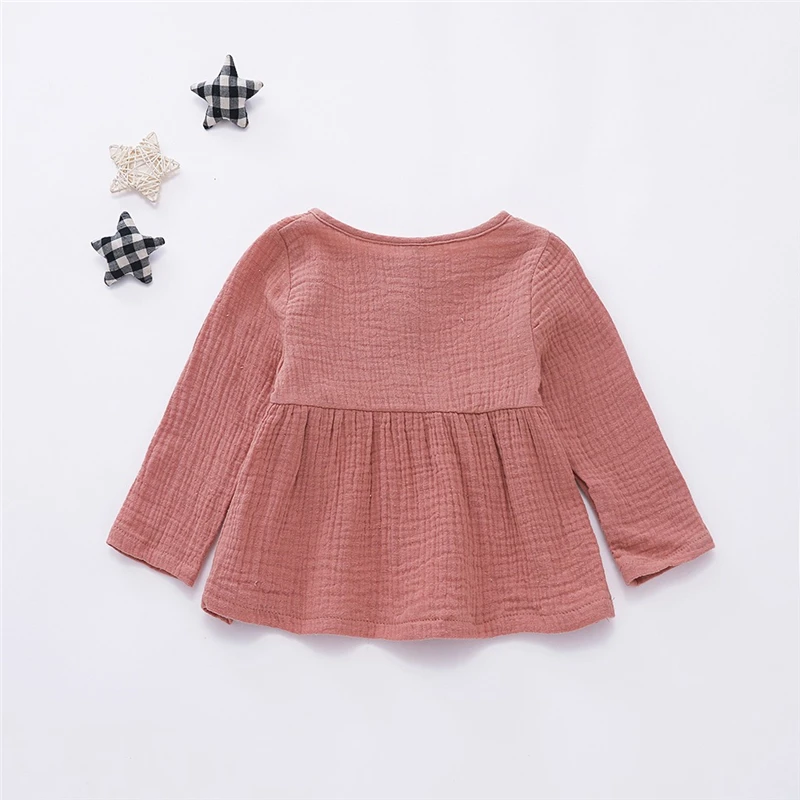 2019 New Arrival Kid Baby Girls Dress Long Sleeve Toddler Newborn Sleeves Button Princess Clothes C6$ | Детская одежда и обувь