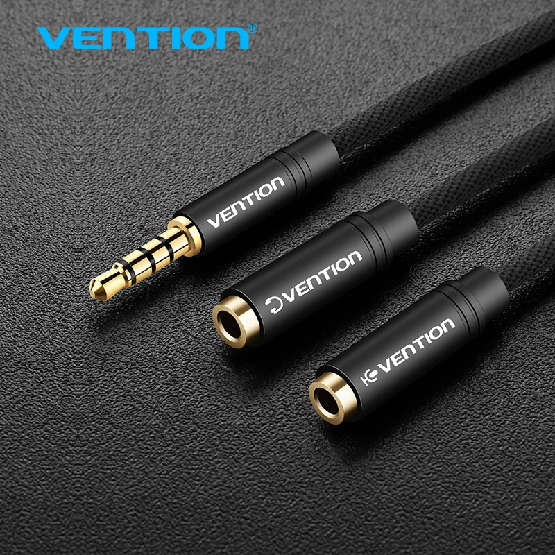 Aux кабель Vention 3 5 мм аудиоразветвитель для компьютера штекер 2 дюйма микрофонный