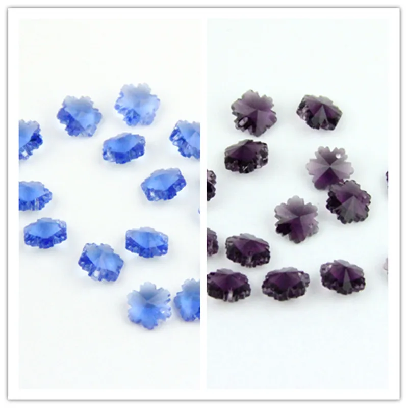 

1000pcs 14mm Mix Color Glass Garlands Snowflake Beads In One Hole Wedding Table Centerpieces And Manzanita Tree Decoration