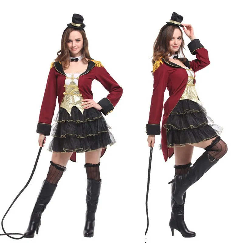 New Halloween Zoo Circus Female Animal trainer Costume Women Role play Magician Tuxedo Cosplay Carnival parade Masquerade dress |