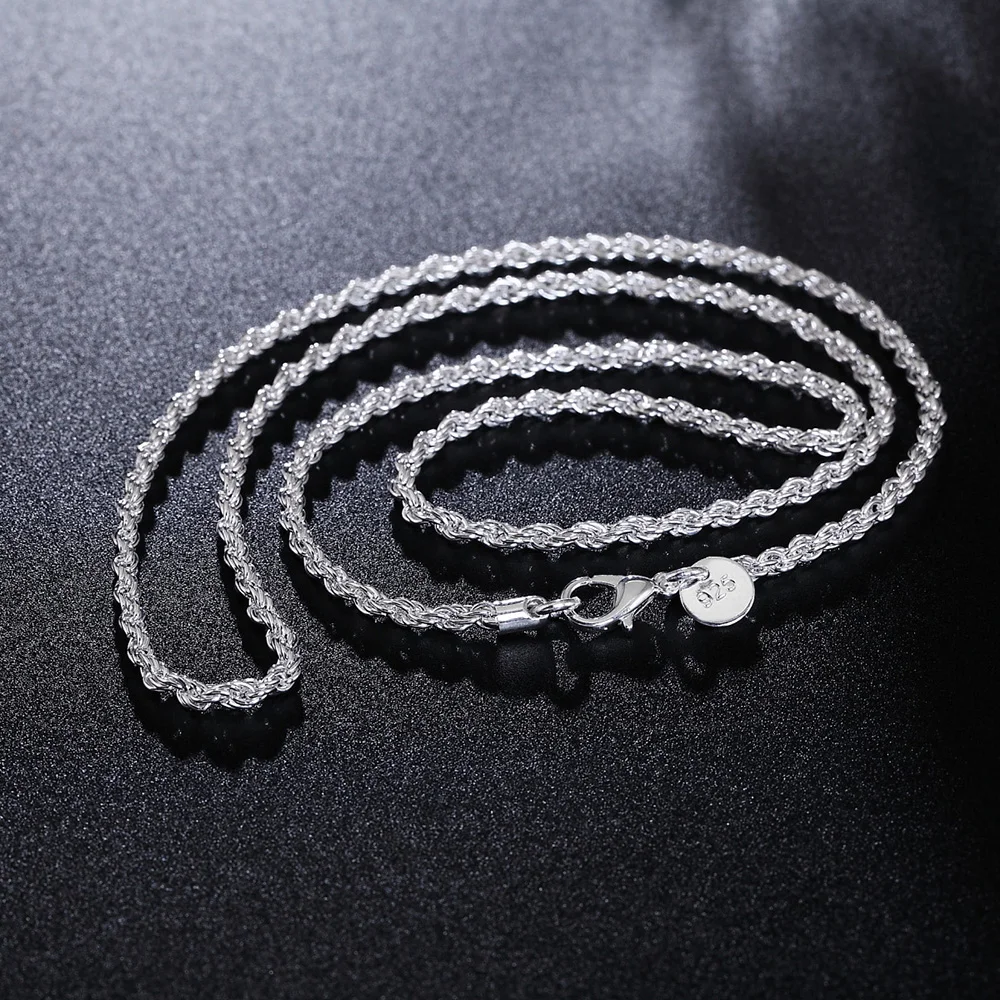 

GINSTONELATE 16-24inches Rope chain NEW ARRIVE hot sale fashion , cute silver - Plated women men Necklace jewelry for pendant