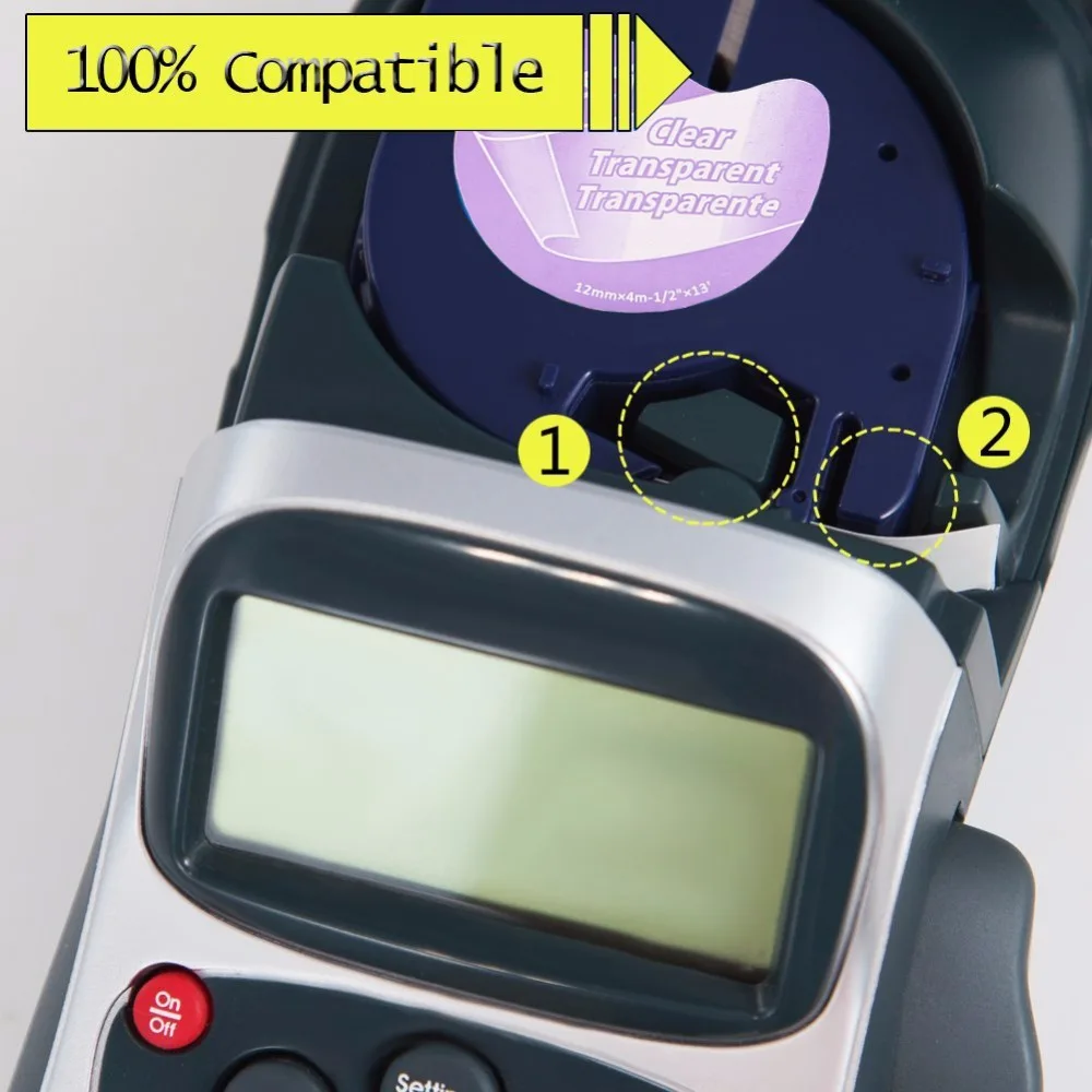 Fimax 5 упаковок совместимых с лента DYMO LetraTag 16952 12267 16951 12268 черная на фотомагнитной