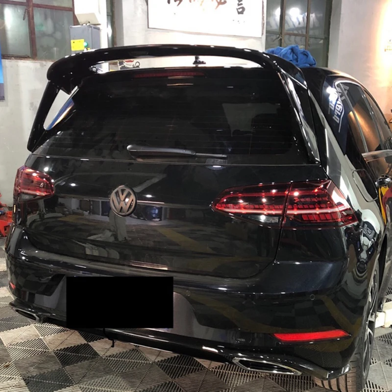 Для Volkswagen Golf 7 5 MK7 MK7.5 2014-2018 Спойлер ABS трехсекционная большой гоночное крыло