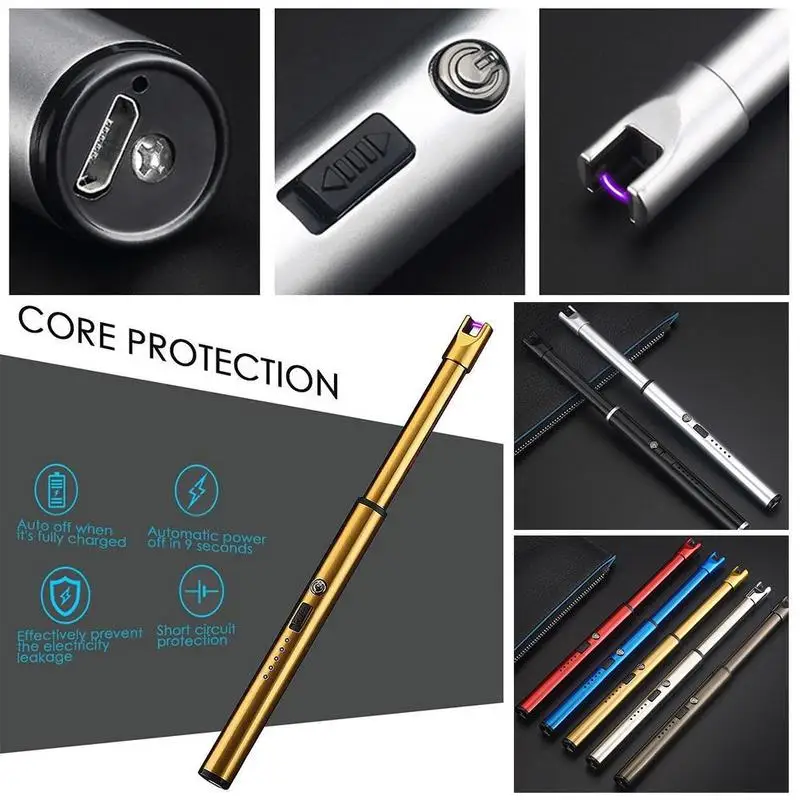 USB перезаряжаемые дуговые зажигалки ветрозащитный Электрический металлический