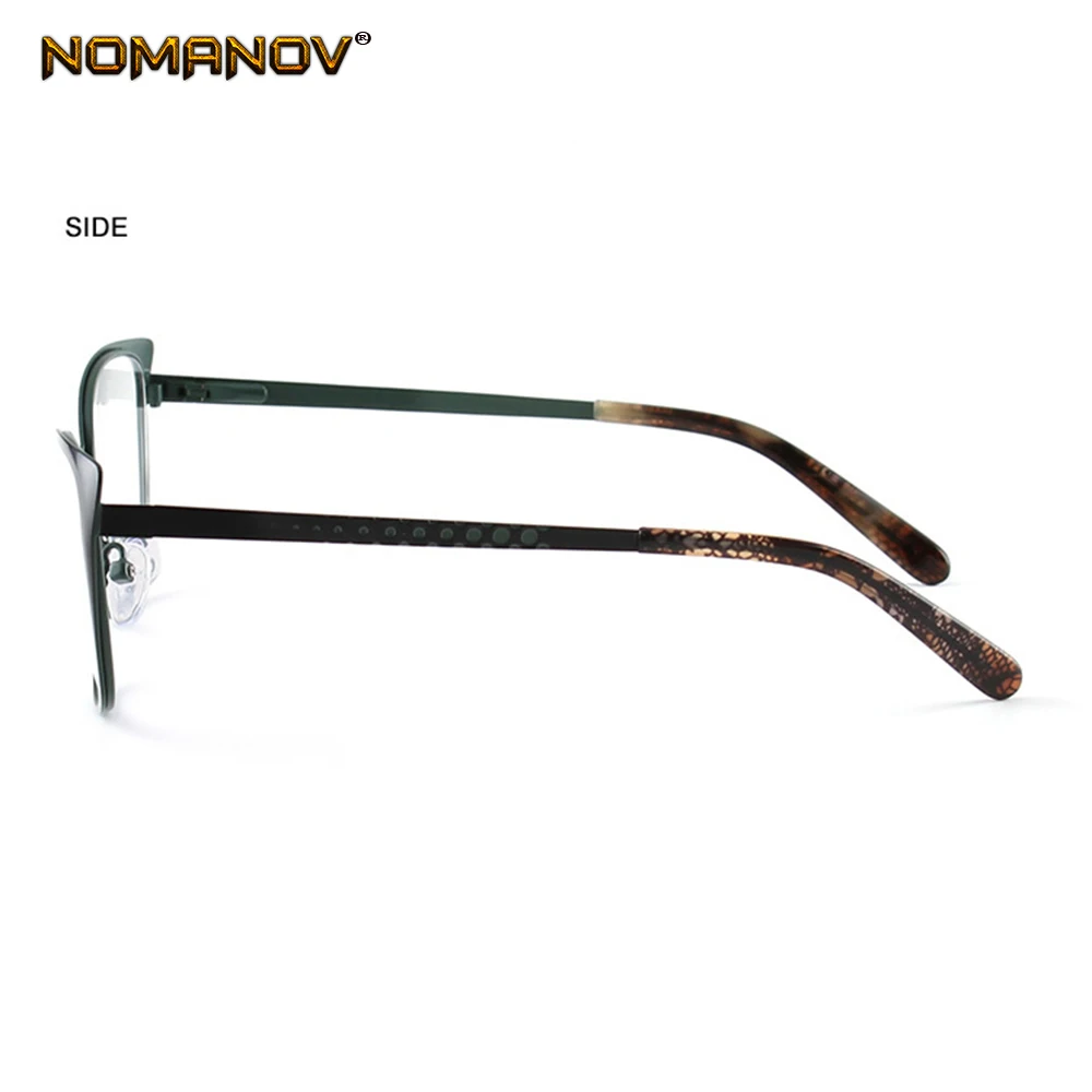 

Fashion Lady's Retro Cateye Titanium Alloy Frame Custom Made Prescription Glasses Photochromic Grey/ Brown Myopia Near-sighted