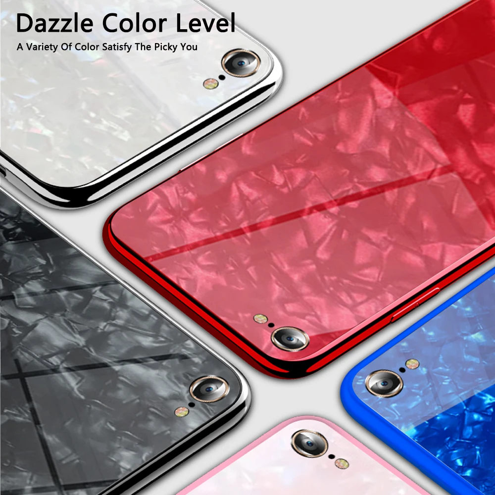 For iphone XS Max Case Glitter Tempered Glass Coque 6 6S 7 8 Plus X XR Luxury Funda 7Plus 8Plus |