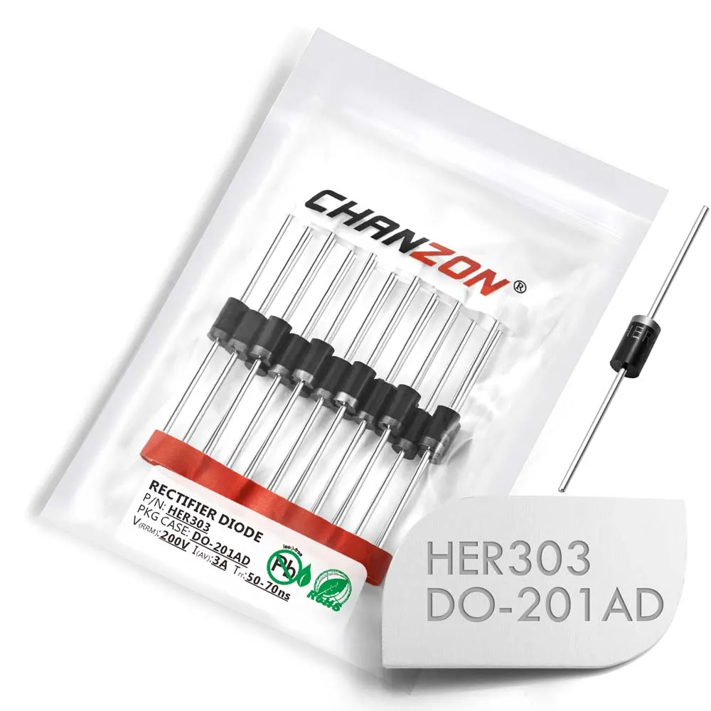 (20 шт.) высокоэффективный выпрямительный диод HER303 3A 200 V 50-70ns DO-201AD (DO-27) Axial 3 Amp Вольт