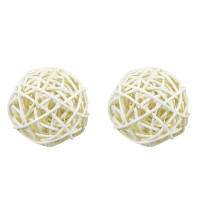 12 шт 3 см Плетеный шарик из ротанга для сада свадьбы вечерние белые украшения|pcs| |