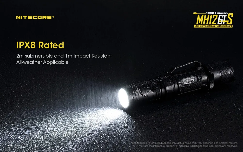 Nitecore MH12GTS 1800 люмен Long бросок USB Перезаряжаемые фонарик с высокой производительностью Батарея и Nitecore GM02