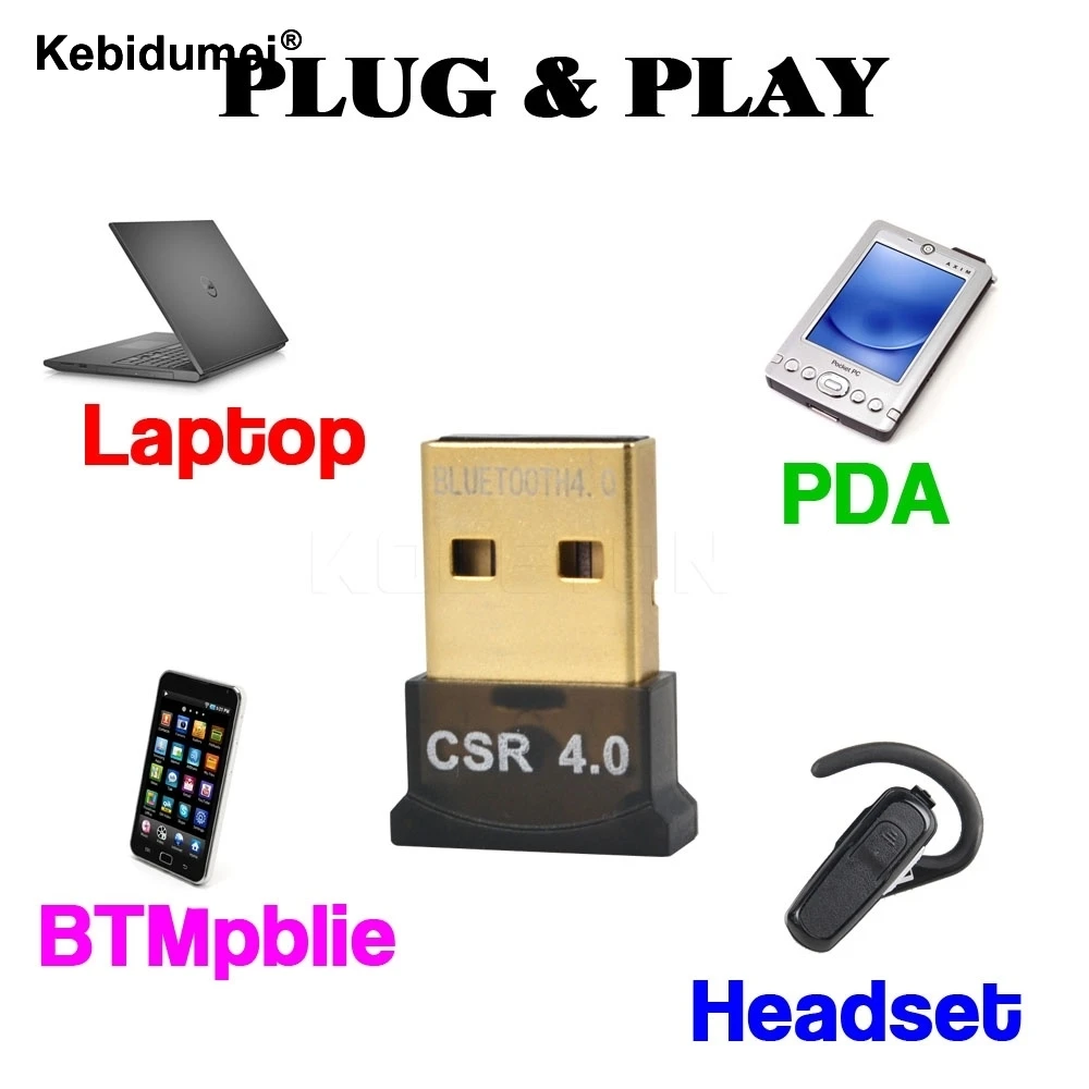 Kebidumei 3 шт./лот 2018 Новый мини USB-адаптер V4.0 CSR двухрежимный беспроводной Bluetooth-Ключ 4