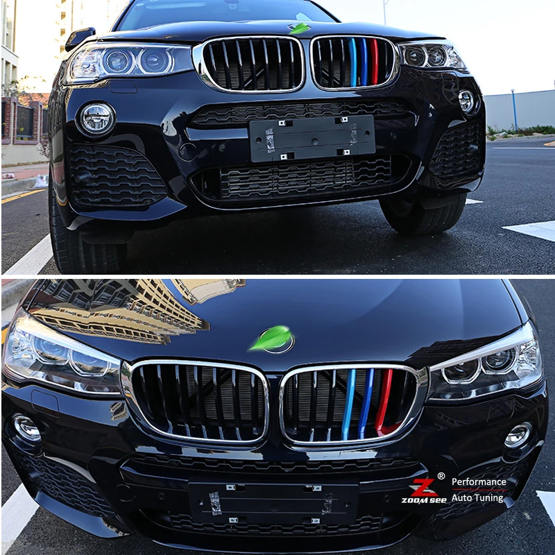 Для 2011 до 2018 BMW X3 X4 F25 F26 G01 G02 3D Стайлинг M Передняя решетка грили обшивки полосы