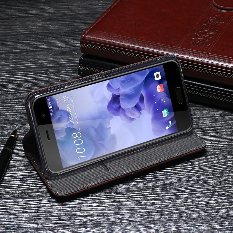 ITien Премиум винтажный деловой кожаный защитный чехол-книжка для HTC U Play TPU