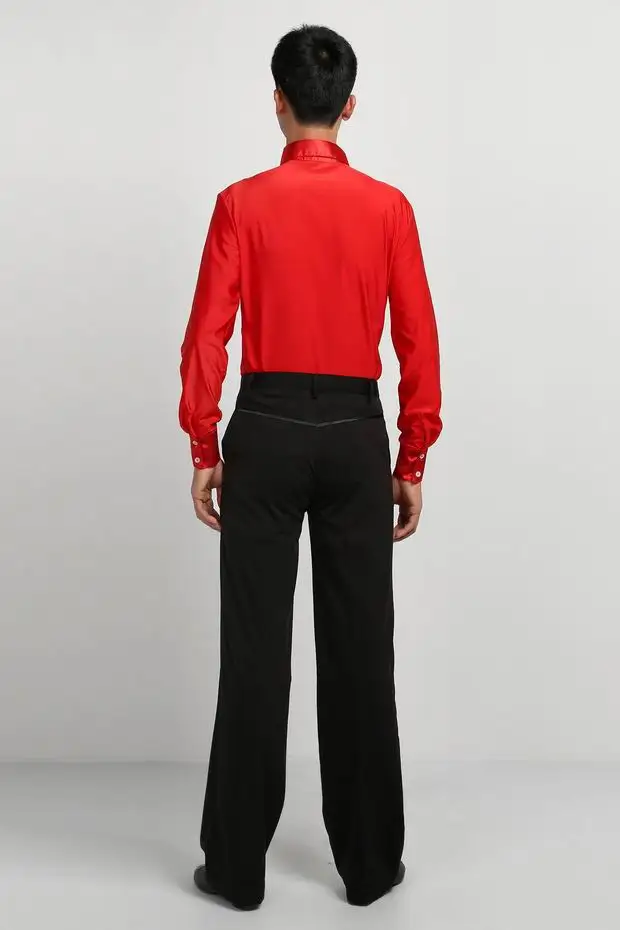 Новое поступление мужские топы для бальных танцев мужская рубашка