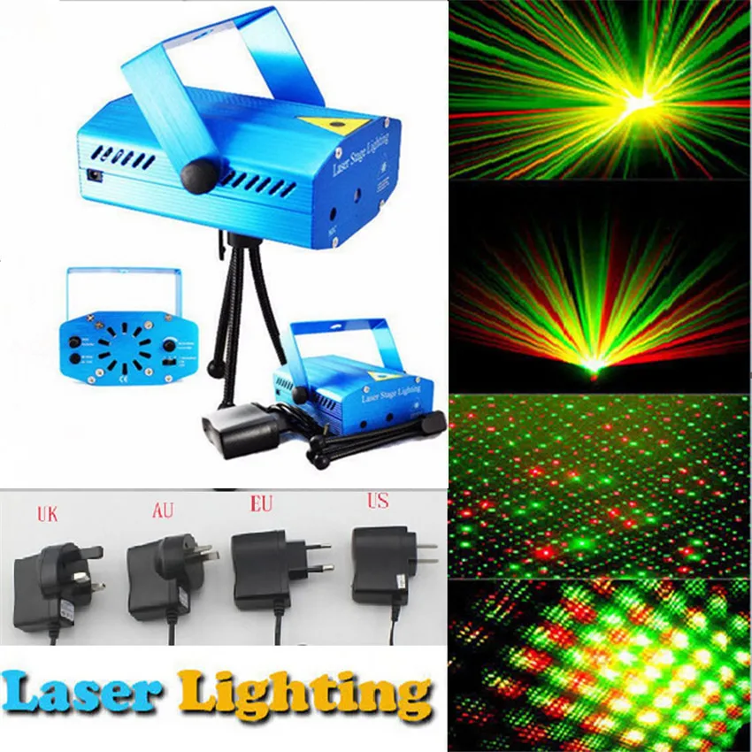 Портативный Мини светодиодный R & G Лазерное освещение проектора корректировки