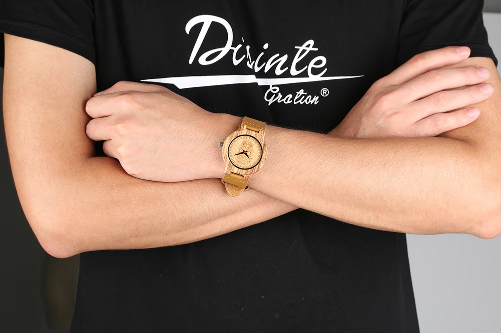 Часы из натурального дерева ультралегкие деревянные часы компактные коричневые