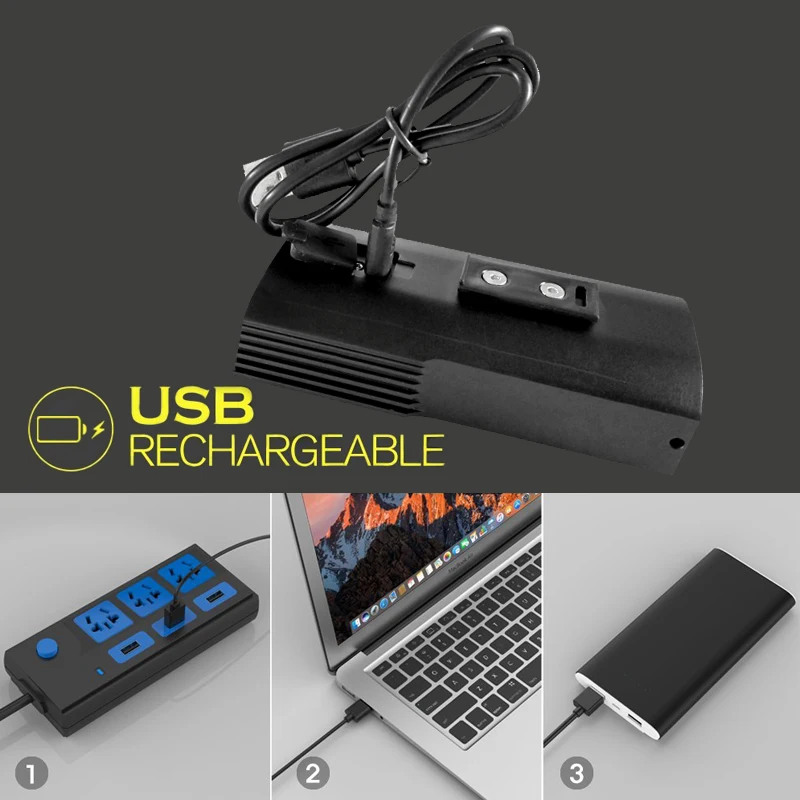 Водонепроницаемый светодиодный фонарик XM L T6 зарядка через USB Передний фонарь для