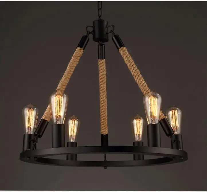 Люстра из пеньковой веревки в стиле ретро лофт стиль 6/8 светильник s американский