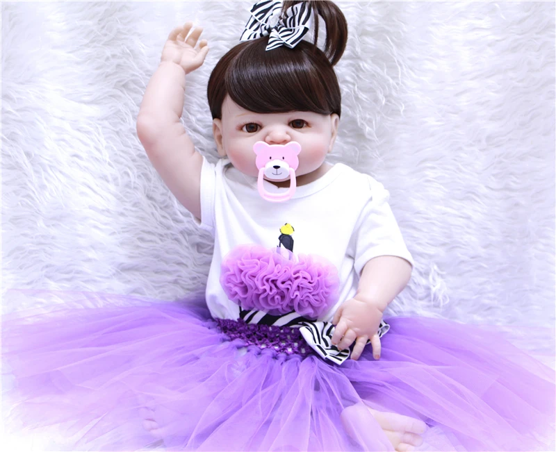 Элегантная фиолетовая юбка принцессы Benecas Bebe Reborn 22 дюйма силиконовая кукла