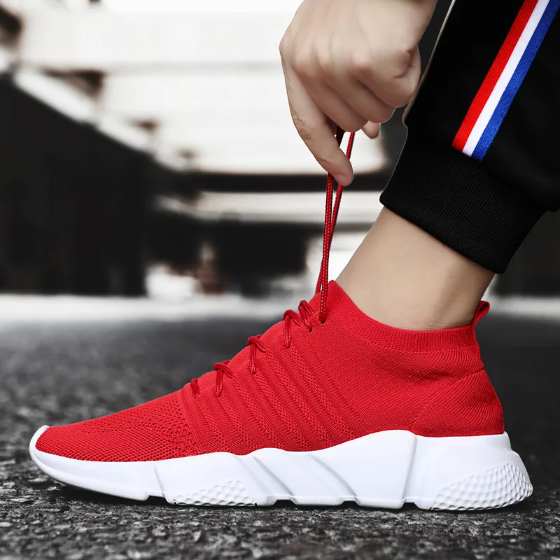 Men Casual Shoes For Men Spring Mesh Gray White Shoes Lace Up Classic New Fashion Trainers Shoes Walking Outdoor Sneakers Men
