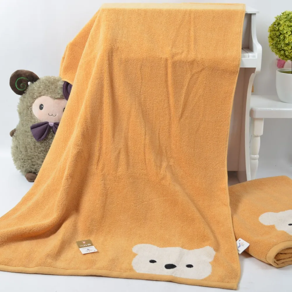 100% натуральный хлопок мультяшный медведь банное полотенце для ванной комнаты