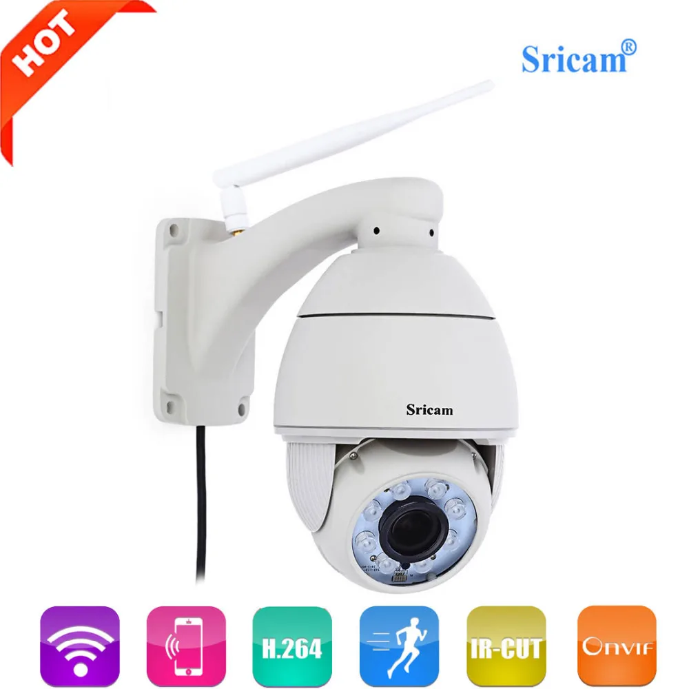 Sricam SP008 WiFi IP камера H.264 IR-Cut ночное видение 5X оптический зум Поддержка 128 ГБ TF карта беспроводная CCTV купольная IP камера