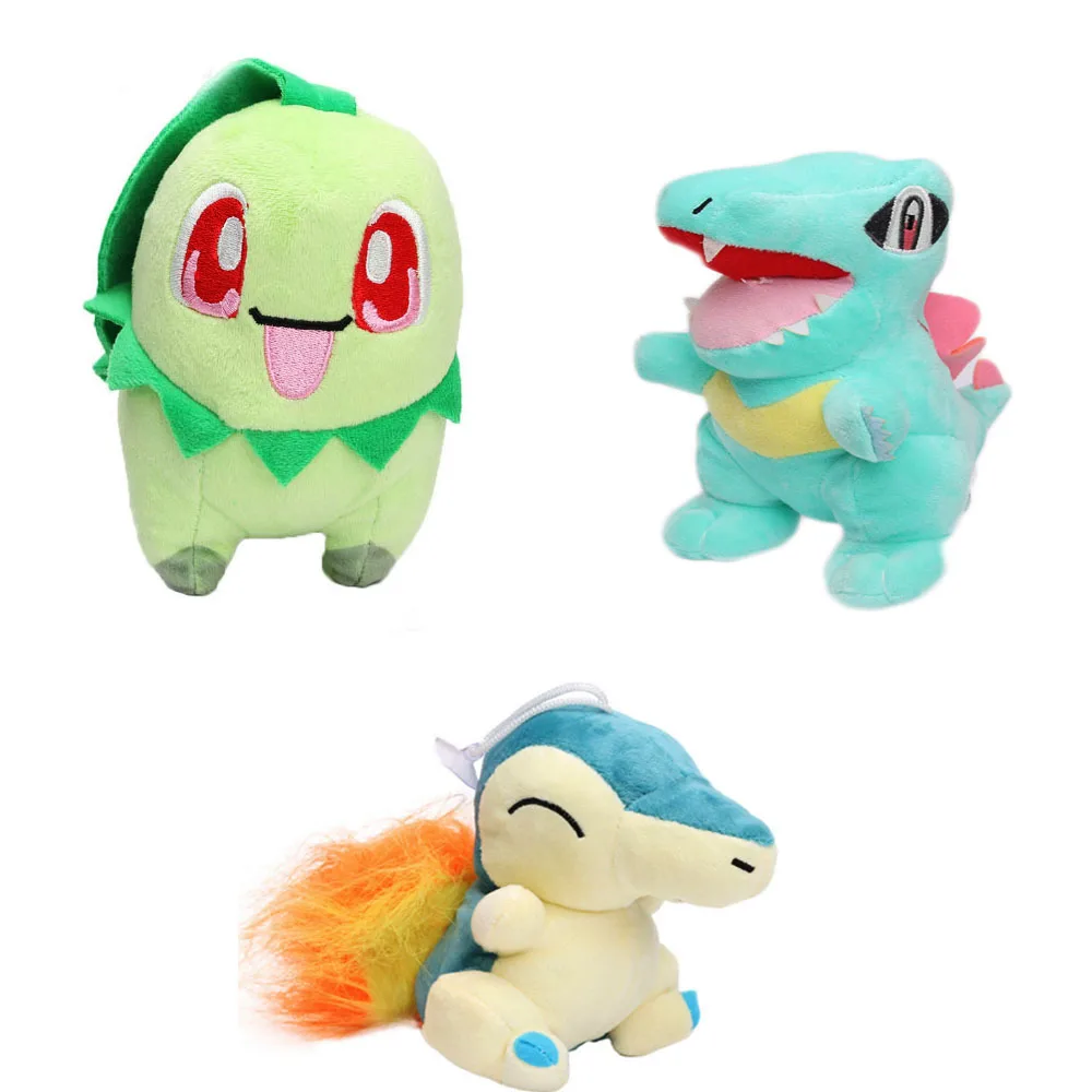 15 20 см новая карманная плюшевая кукла Totodile Chikorita Cyndaquil игрушка мягкая супер для