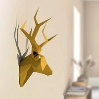 3d pear davids deer head animal paper model toy home decor living room decor diy paper craft model party gift