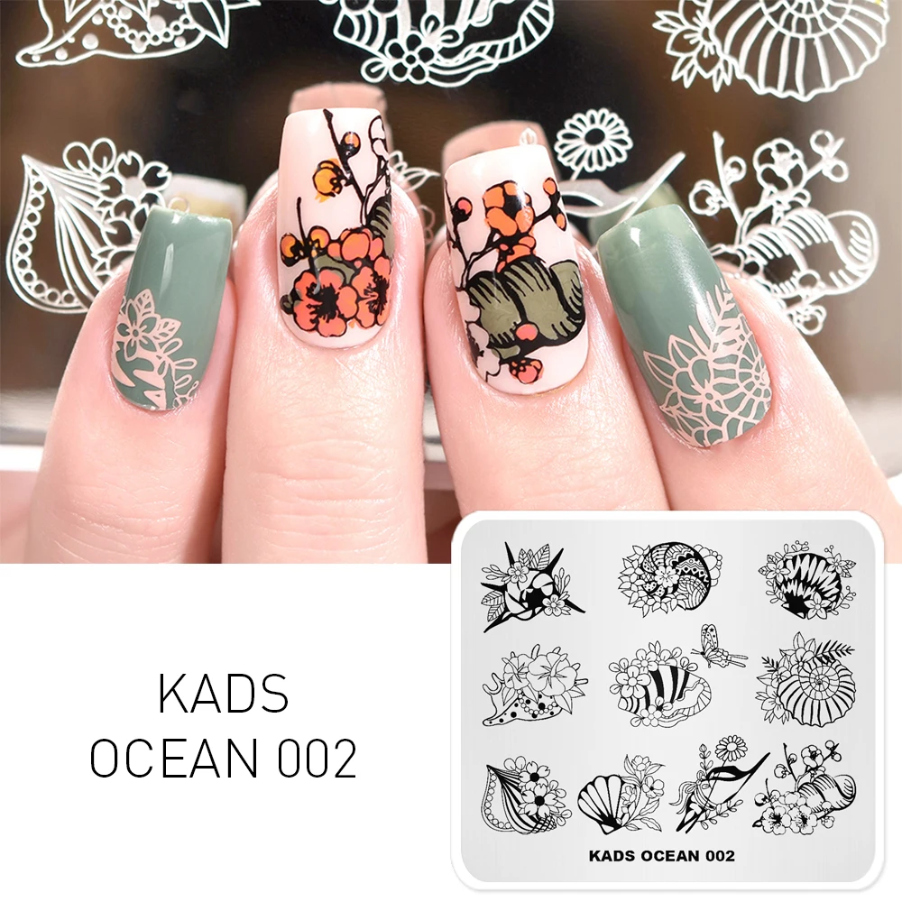 KADS Новое поступление Ocean 002 Шаблон трафарет Инструменты для красоты ногтевого
