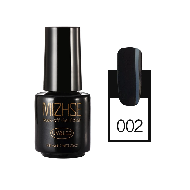 Black Color Code MIZHSE черный флакон 7 мл Матовый верхний слой гель лак для ногтей Дизайн ногтей УФ светодиодный гель лак матовый лак для ногтей матовый лак верхнее покрытие без протирания УФ - Цвет: Black Color Code