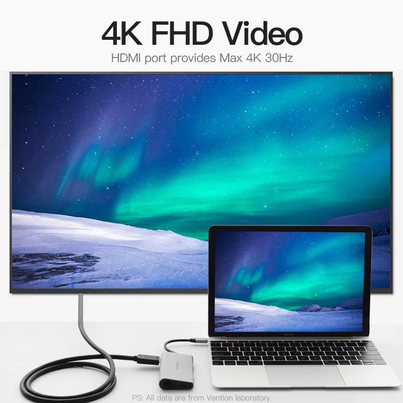 Vention USB C концентратор тип к HDMI 3 0 thunderbolt RJ45 SD/TF адаптер для MacBook samsung S8/S9 huawei P20 Pro usb c